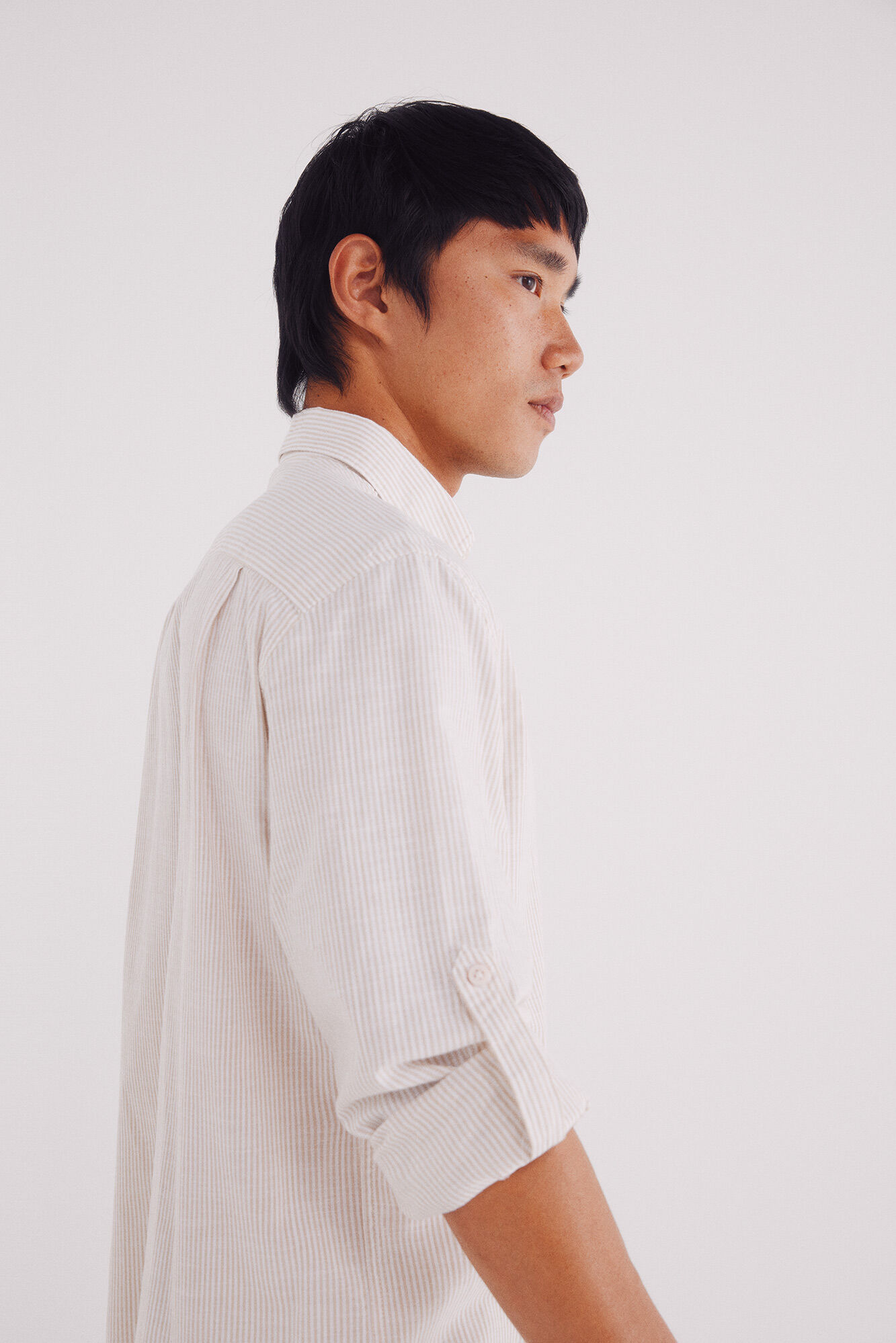 Springfield Camisa cotton slub rayas