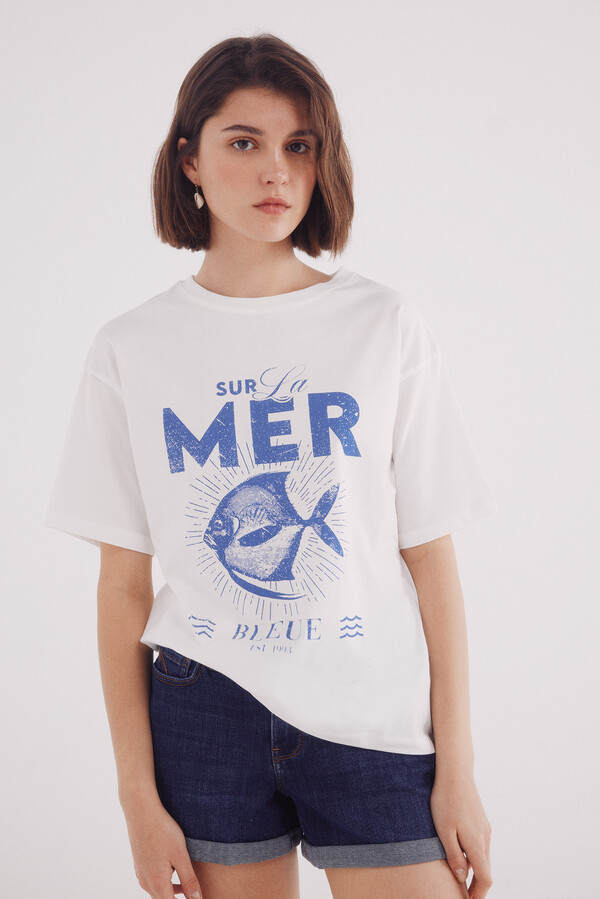 Springfield Playera "Sur la mer" natural
