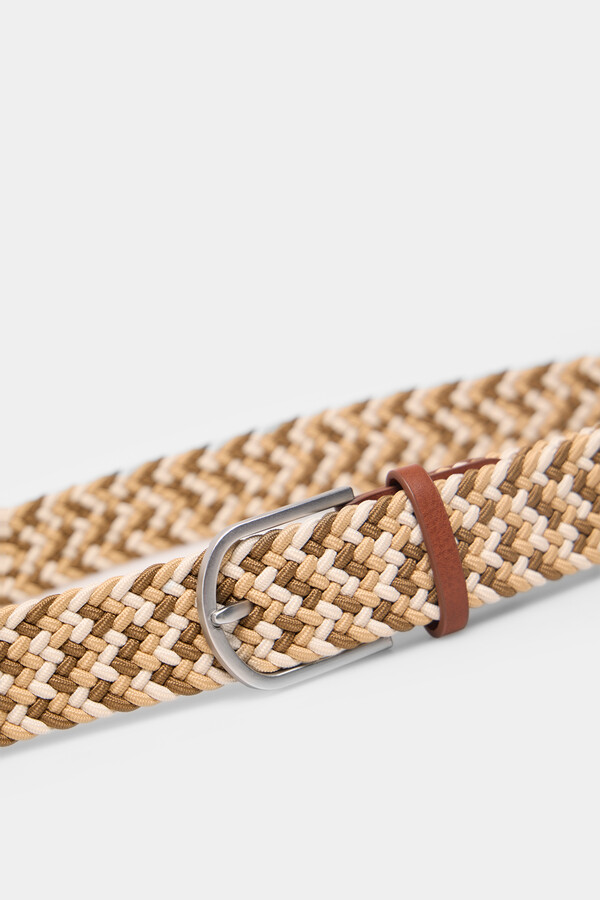 Springfield Cinturón trenzado contraste beige