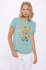 Springfield Playera gr&aacute;fica floral verde