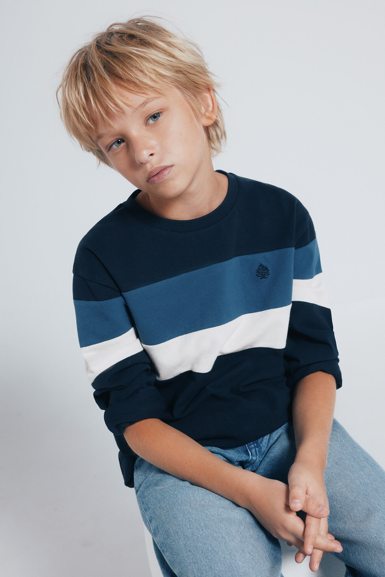 Springfield Kids Camiseta manga larga tricolor ni&ntilde;o azul