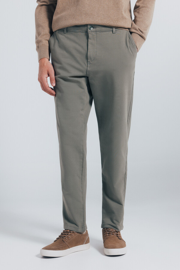 Springfield Pantalón chino comfort slim fit kaki