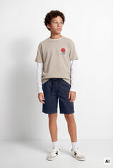Springfield Kids Bermuda de popel&iacute;n para ni&ntilde;o azul mezcla