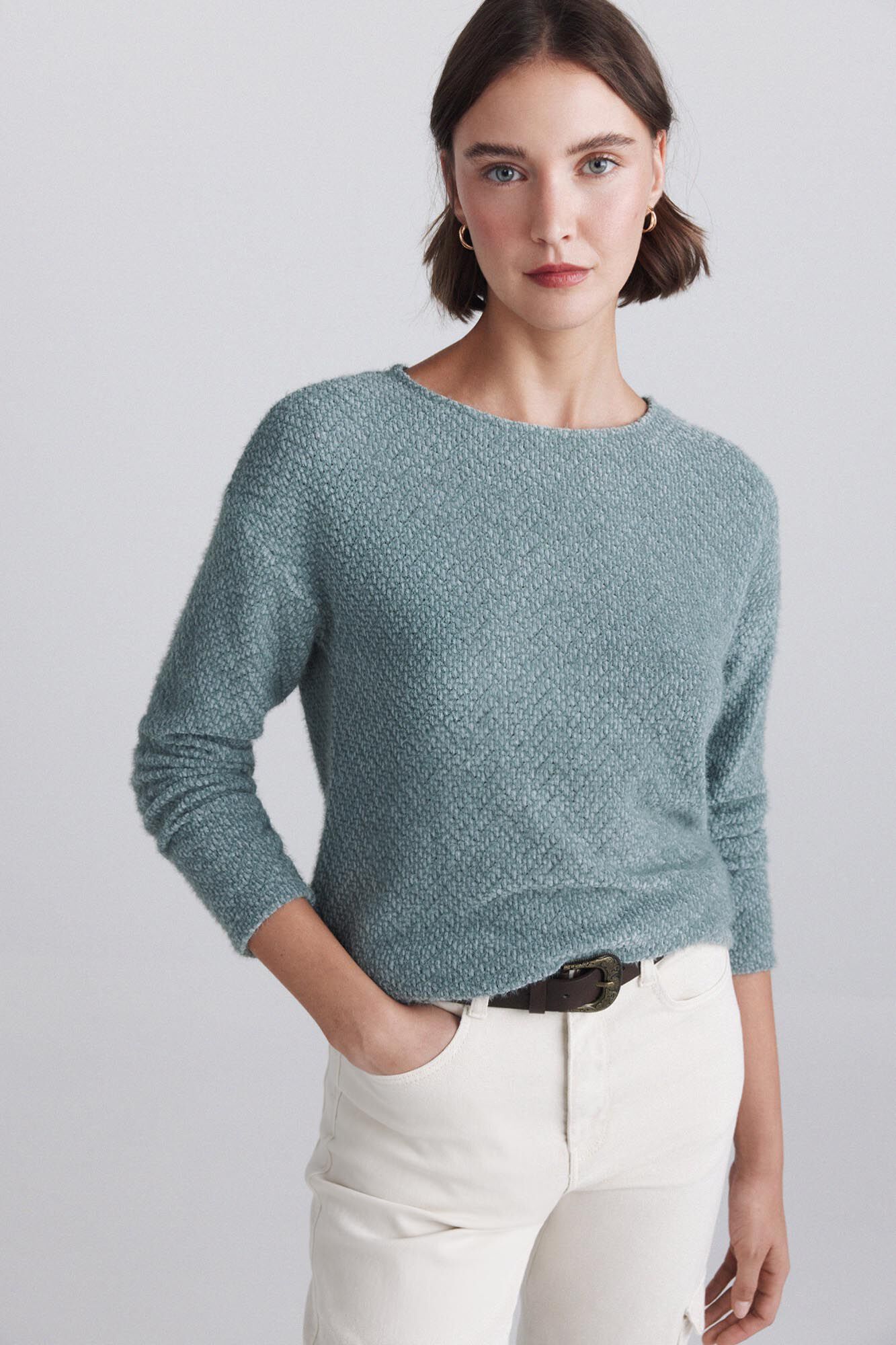 Springfield Su&eacute;ter b&aacute;sico liso verde