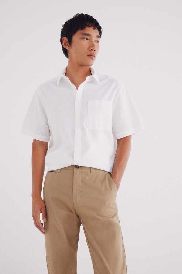 Springfield Pantalón chino microestampado slim fit beige