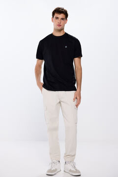 Springfield Playera básica cuello redondo negro