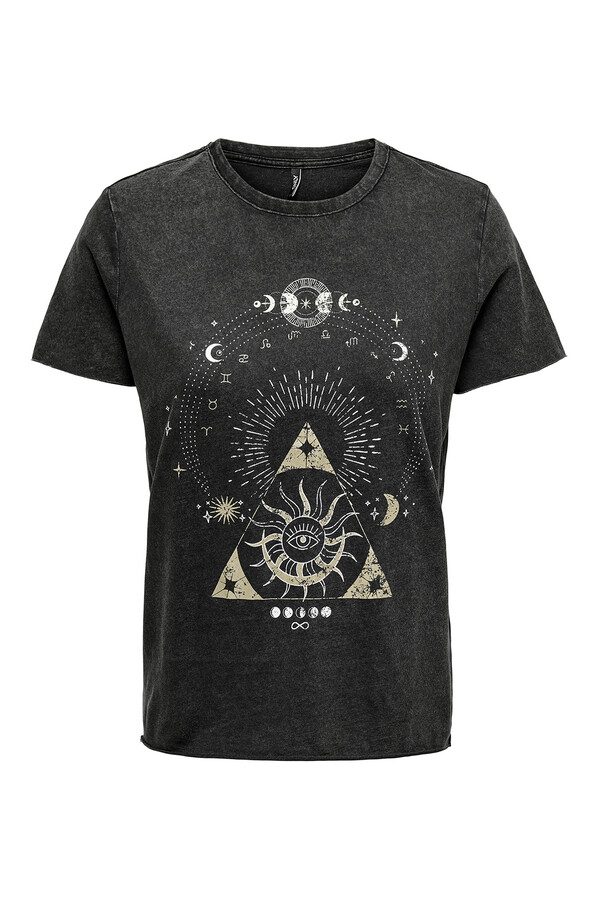 Only Playera estampada de manga corta gris