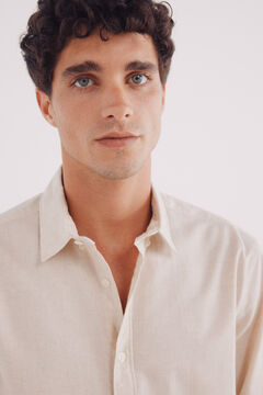 Springfield Camisa lino beige