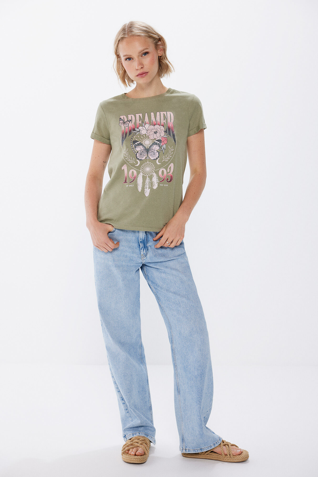 Springfield Playera "Dreamer" kaki