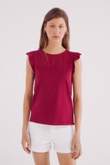 Springfield Playera bordados volantes púrpura