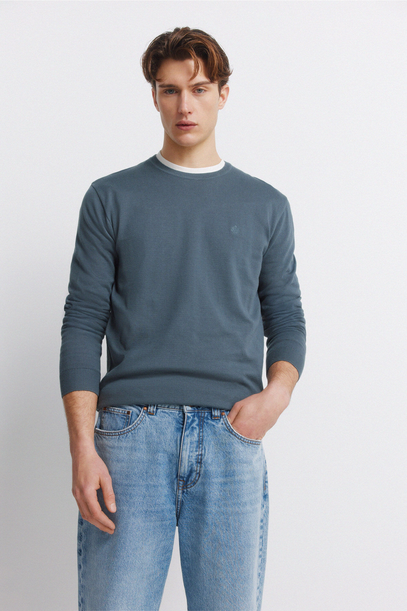 Springfield Jeans sobretintado wide leg azul