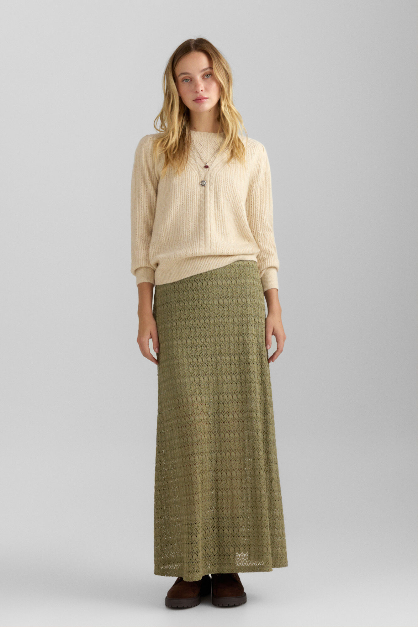 Springfield Falda midi de crochet