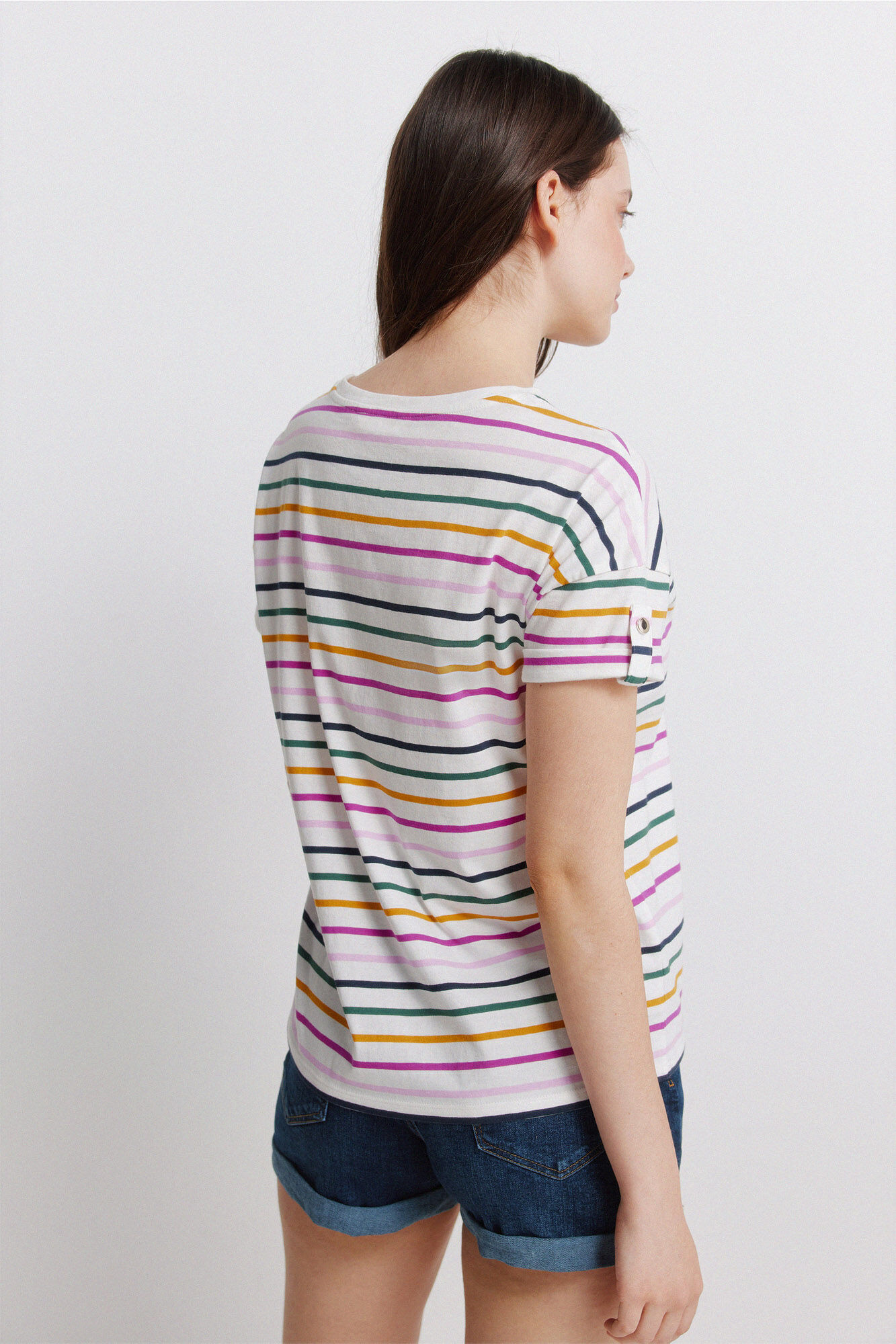 Springfield Playera de manga corta a rayas marfil
