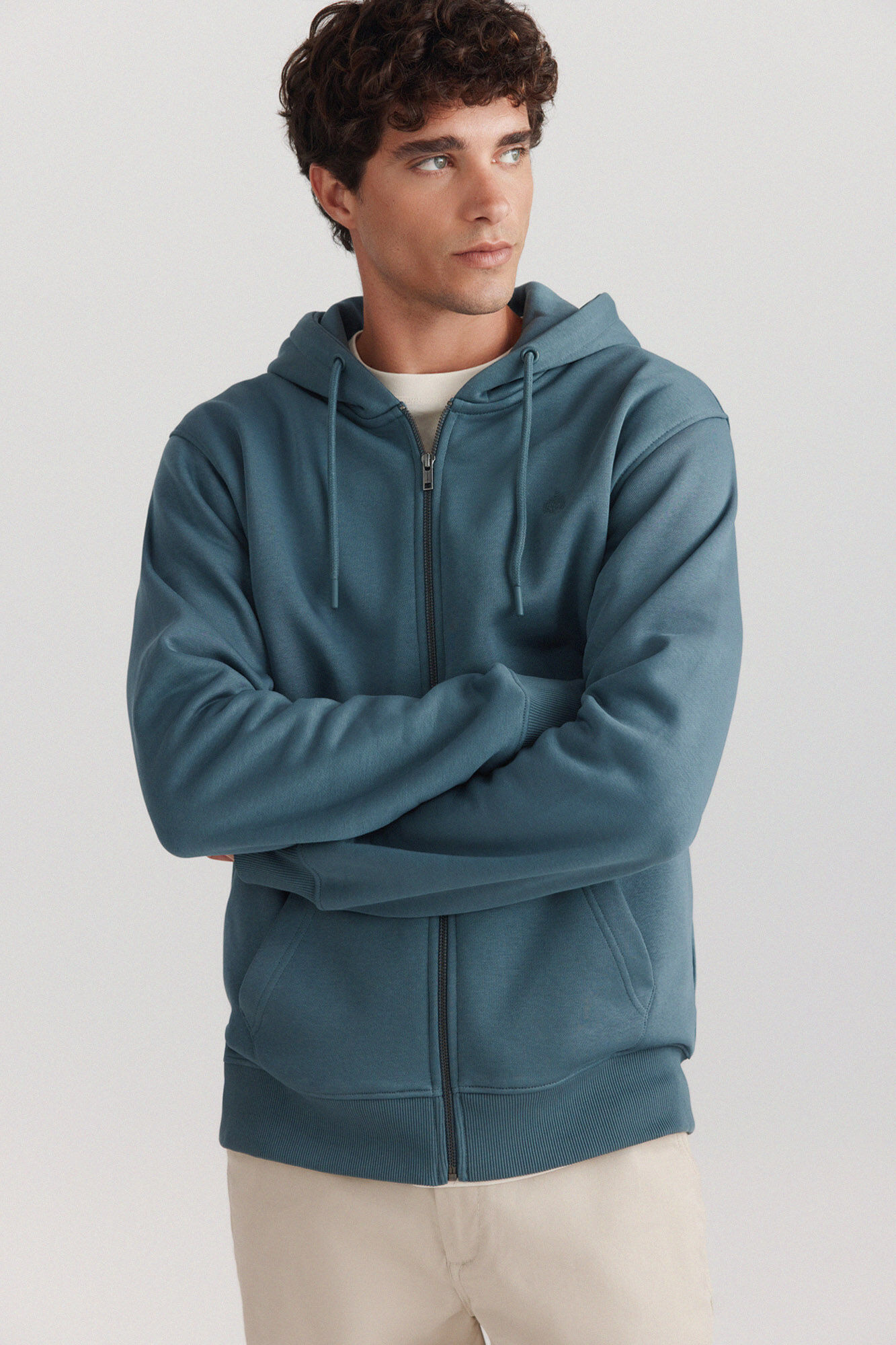 Springfield Sudadera b&aacute;sica abierta con capucha