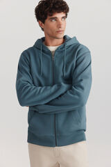 Springfield Sudadera b&aacute;sica abierta con capucha azul