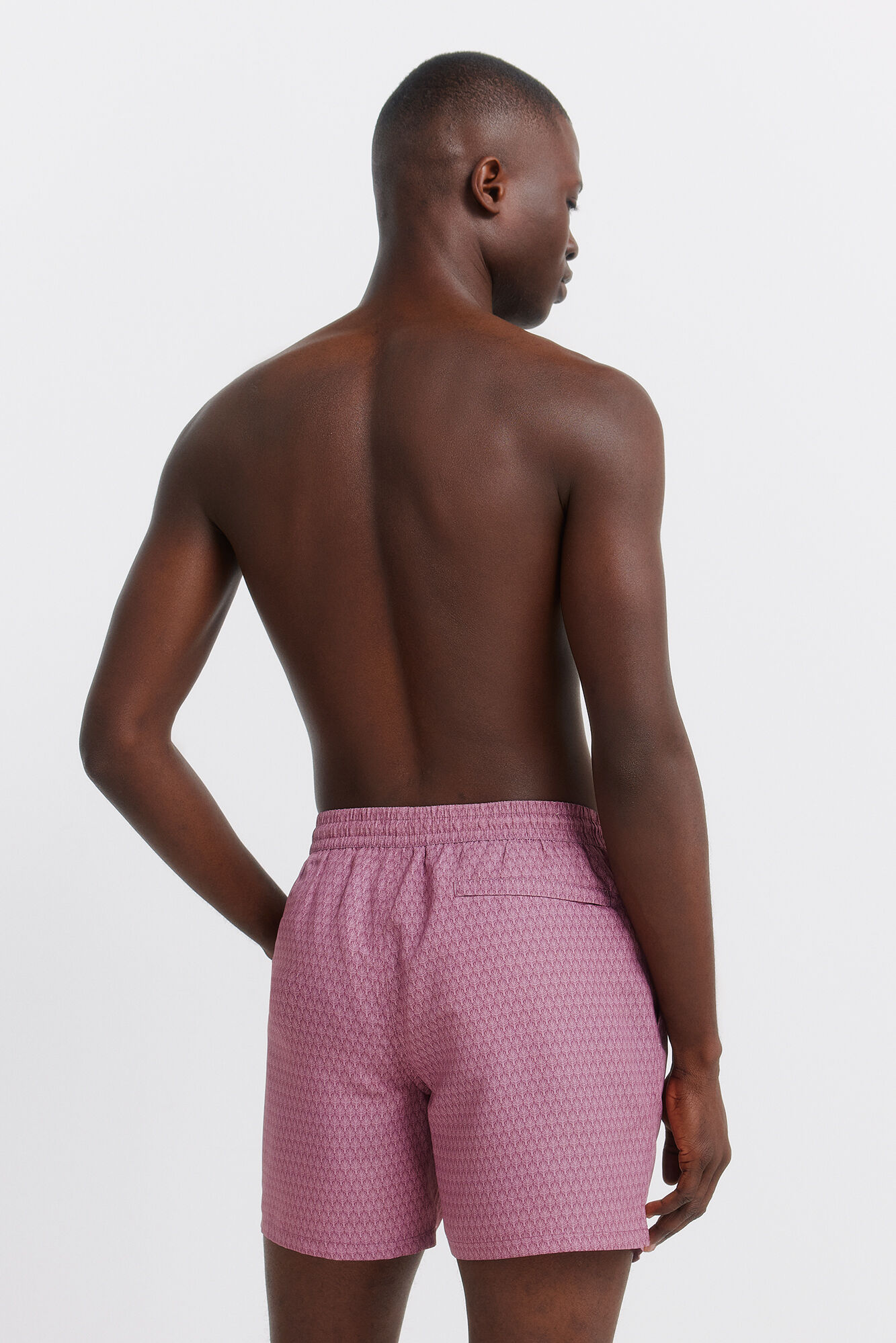Springfield Traje de ba&ntilde;o estampado de hojas con bolsillo y cierre p&uacute;rpura