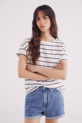 Springfield Playera rayas botones hombro estampado