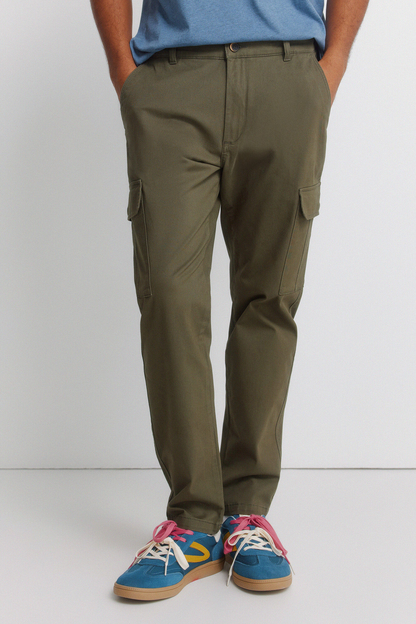 Springfield Pantal&oacute;n cargo c&oacute;modo slim fit kaki