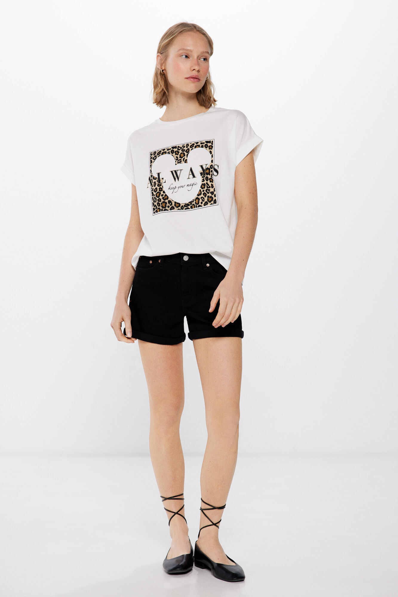 Springfield Playera "Always" Mickey Mouse beige