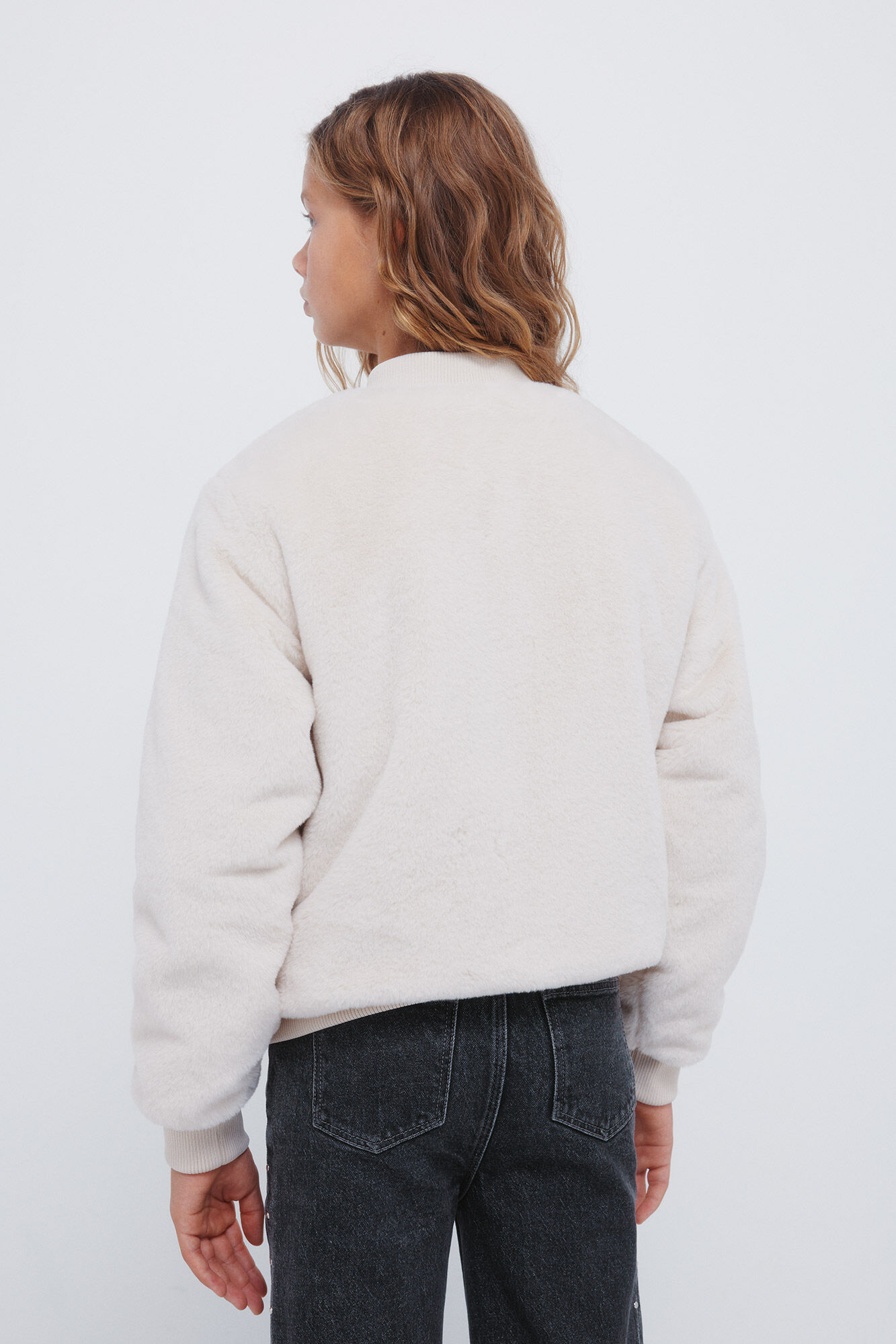 Springfield Kids Bomber de pelo de ni&ntilde;a beige