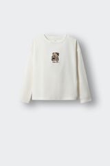 Springfield Kids Playera manga larga oso bordado ni&ntilde;a blanco