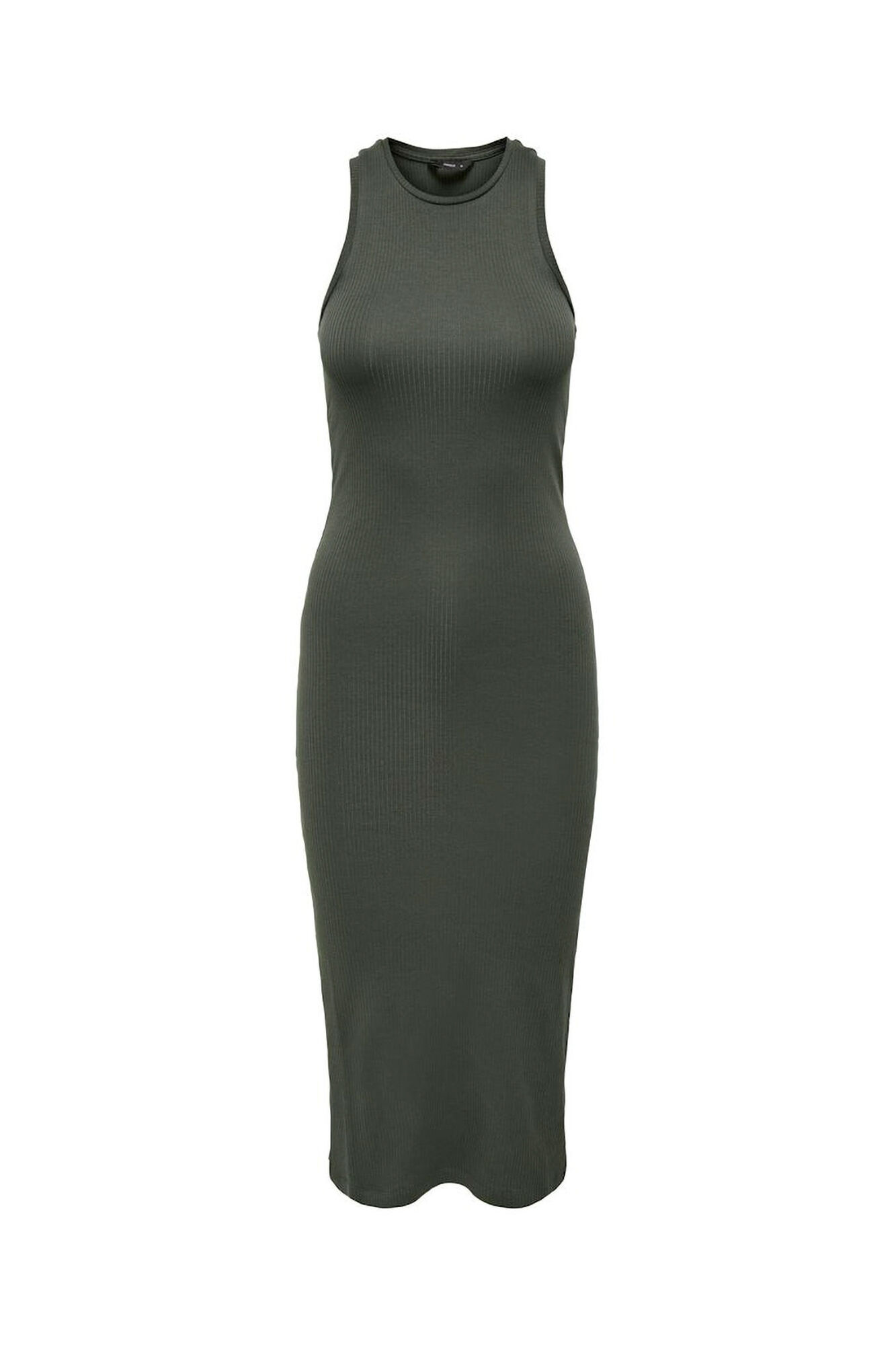 Only Vestido midi canal&eacute; gris