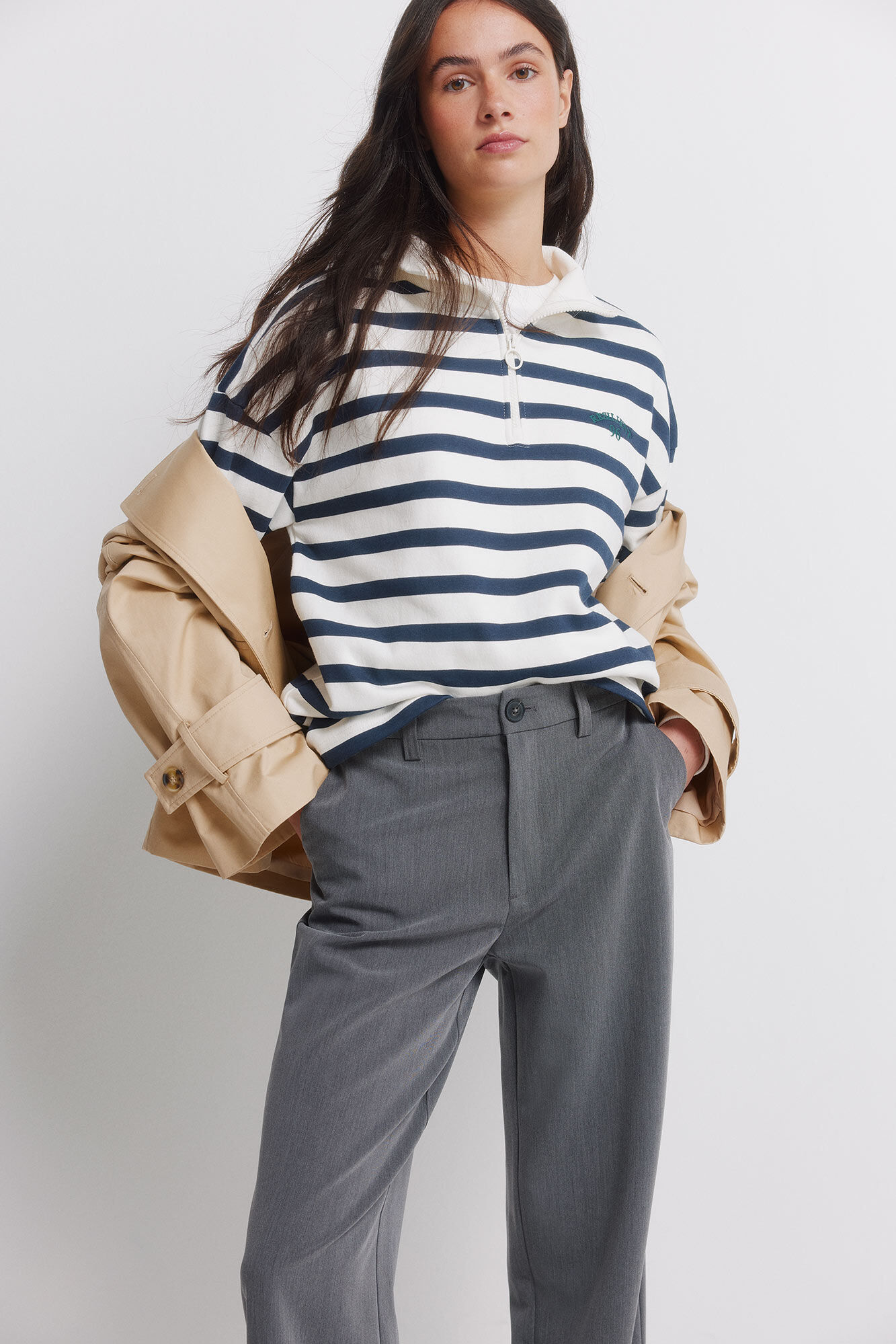 Springfield Pantal&oacute;n sastrero recto gris