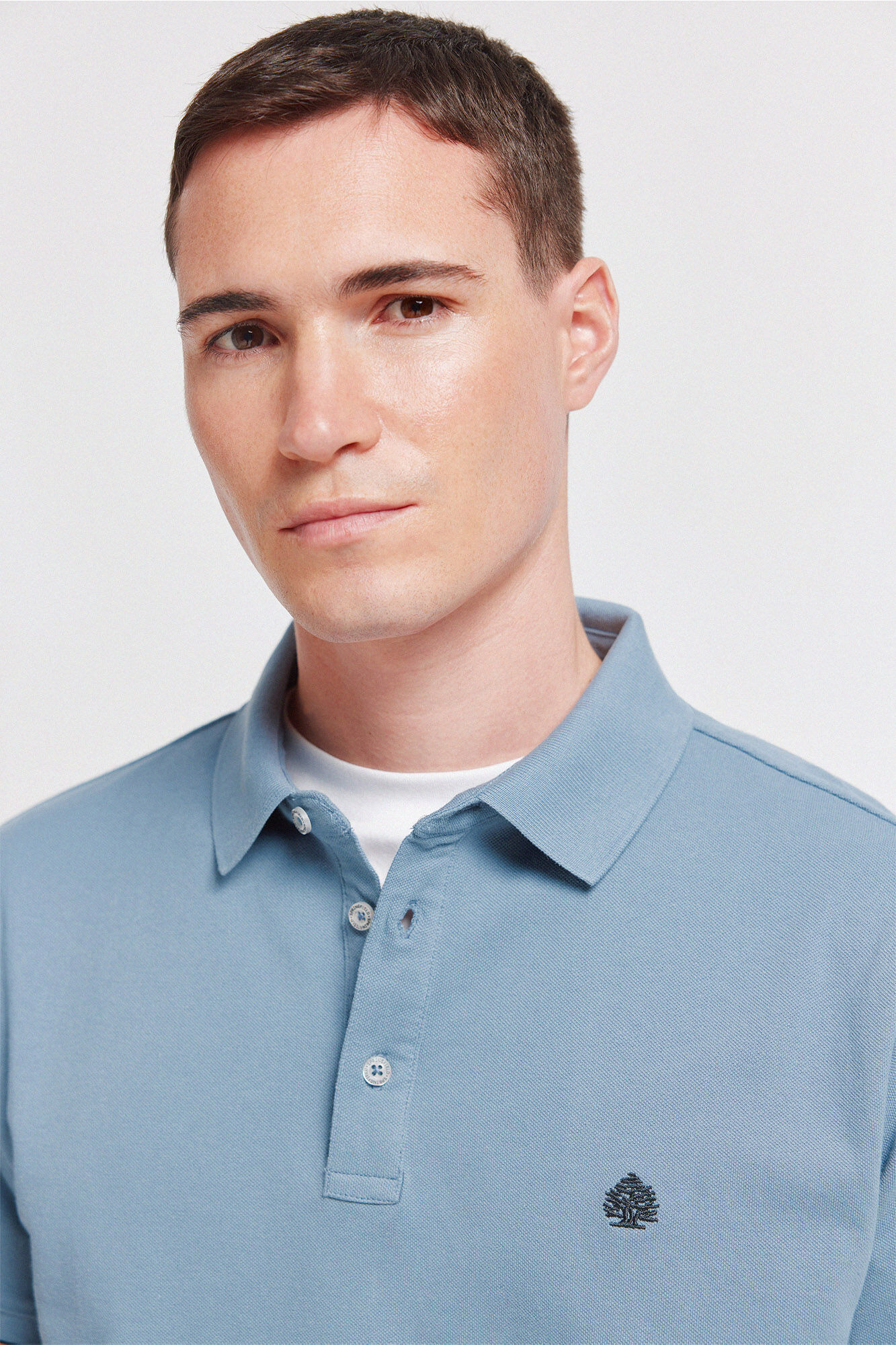 Springfield Polo piqu&eacute; de pu&ntilde;o de contraste slim fit azul