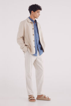 Springfield Camisa lino azulado
