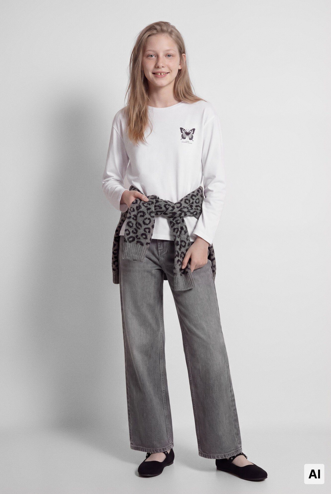 Springfield Kids Playera manga larga mariposa ni&ntilde;a