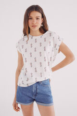 Springfield Playera estampada botones hombro estampado