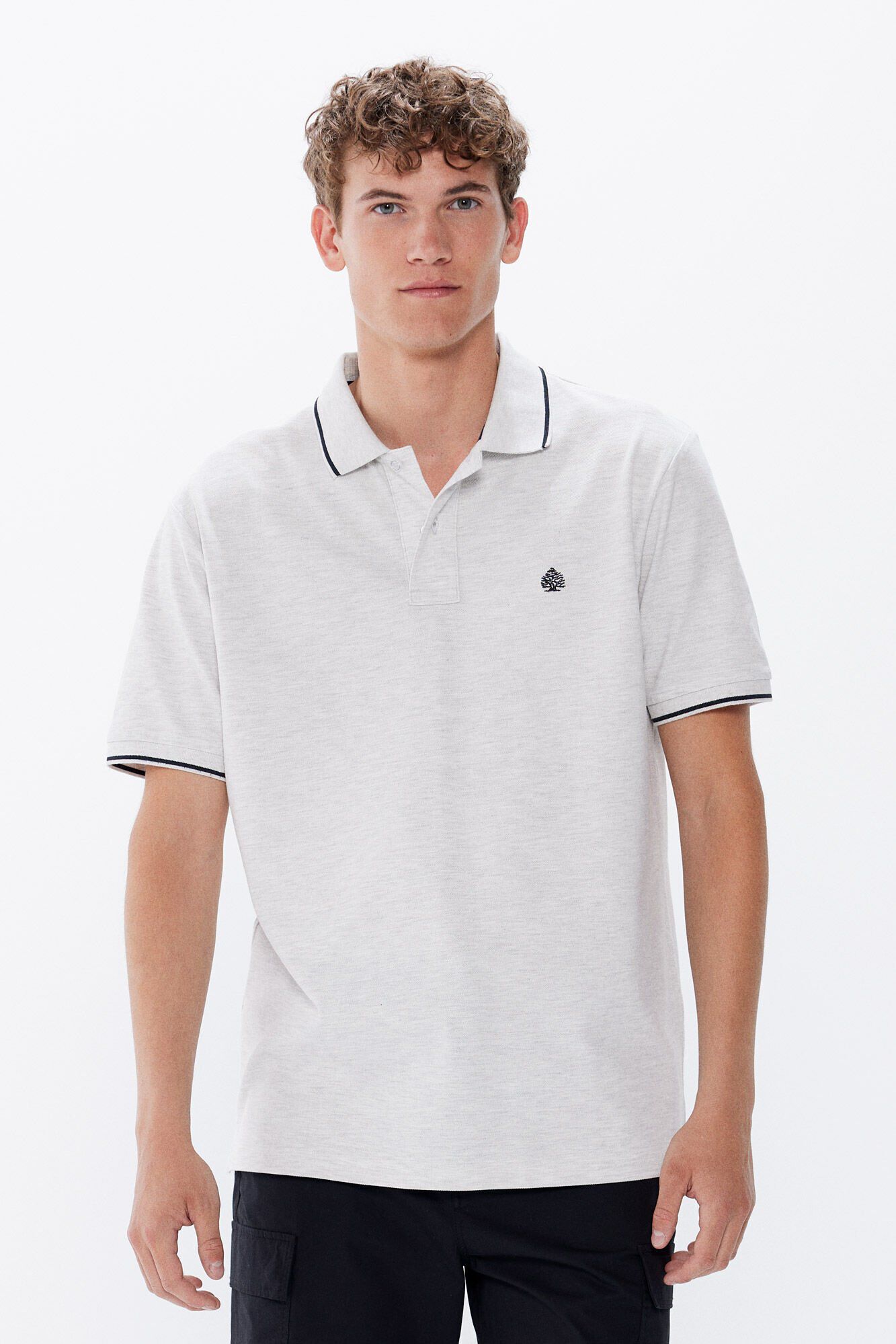 Springfield Polo piqu&eacute; efecto bicolor regular fit gris