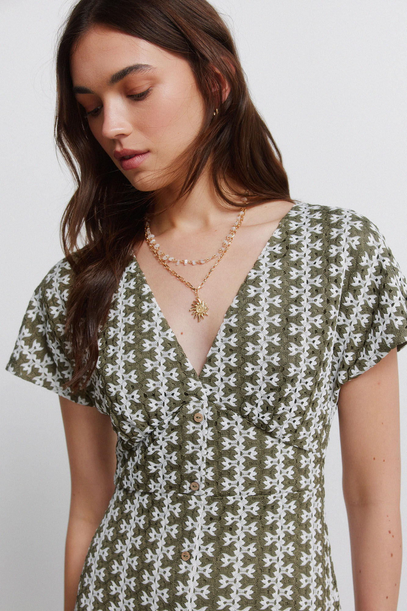 Springfield Vestido midi bordado