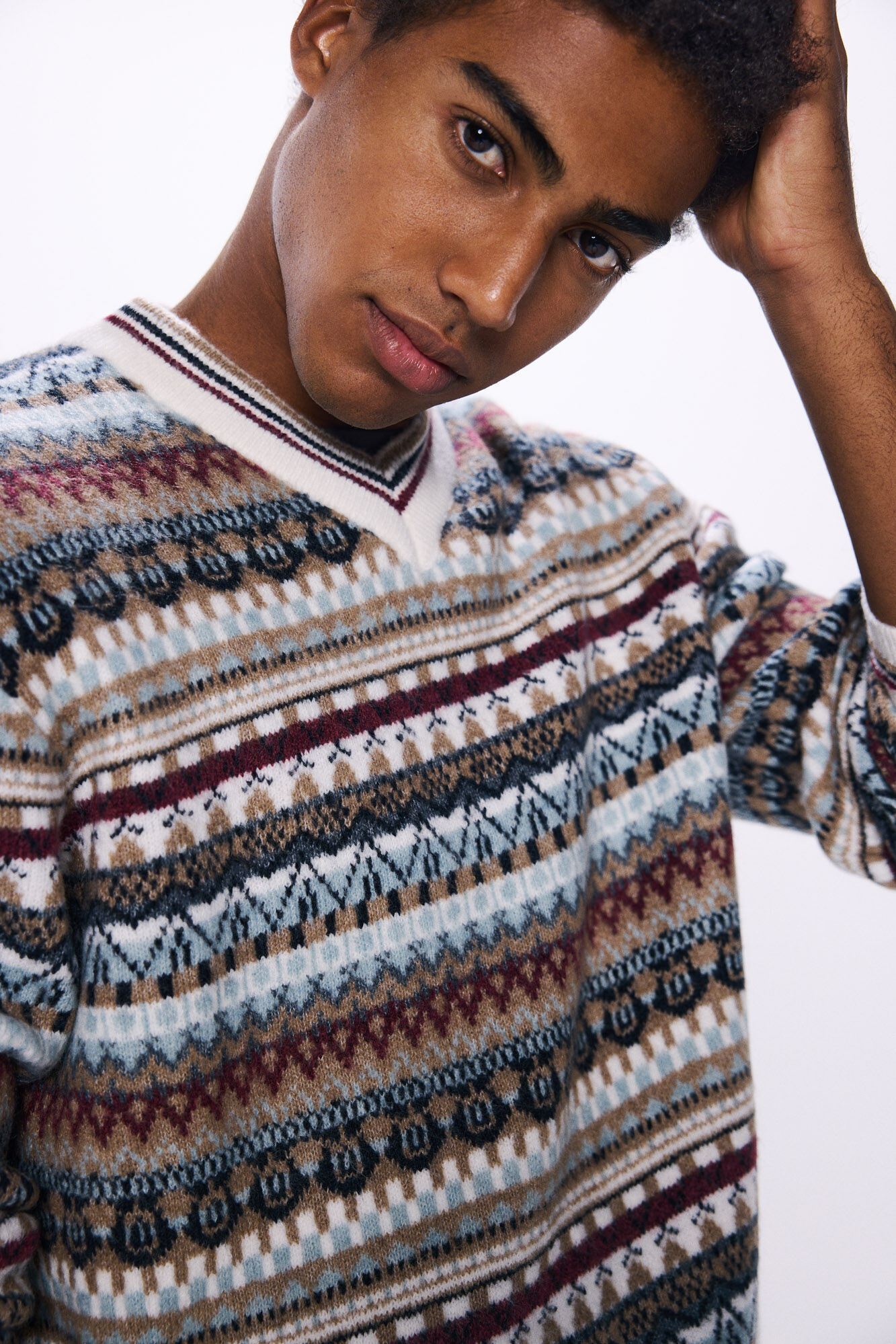 Springfield Su&eacute;ter moda jacquard caf&eacute;