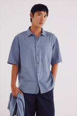 Springfield Camisa de manga corta de tencel azul