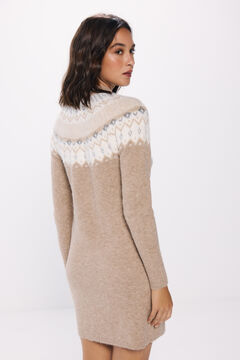 Springfield Vestido tejido cenefas jacquard café