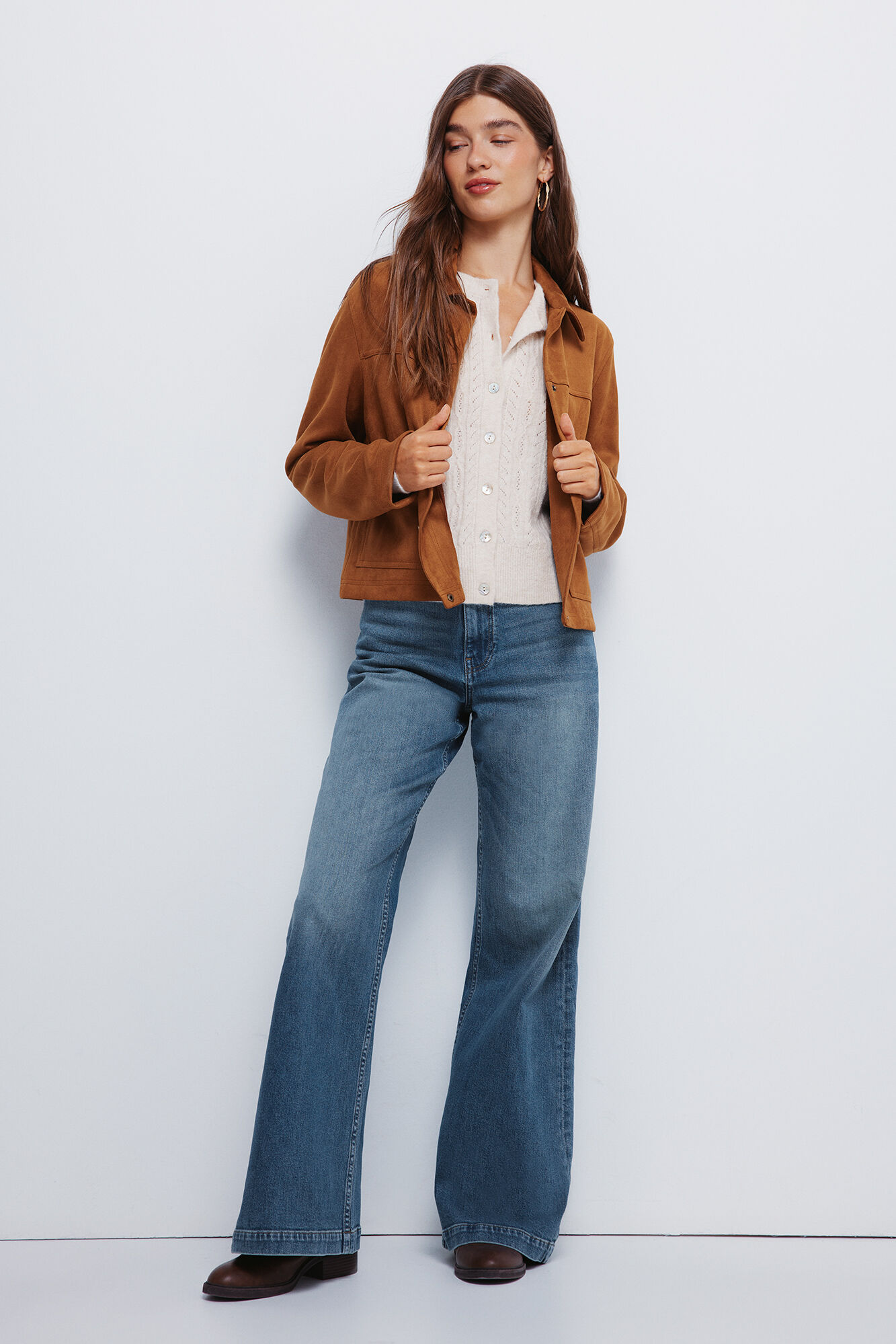 Springfield C&aacute;rdigan pointelle blanco