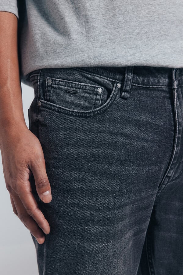 Springfield Jeans ajustados con lavado gris oscuro gris