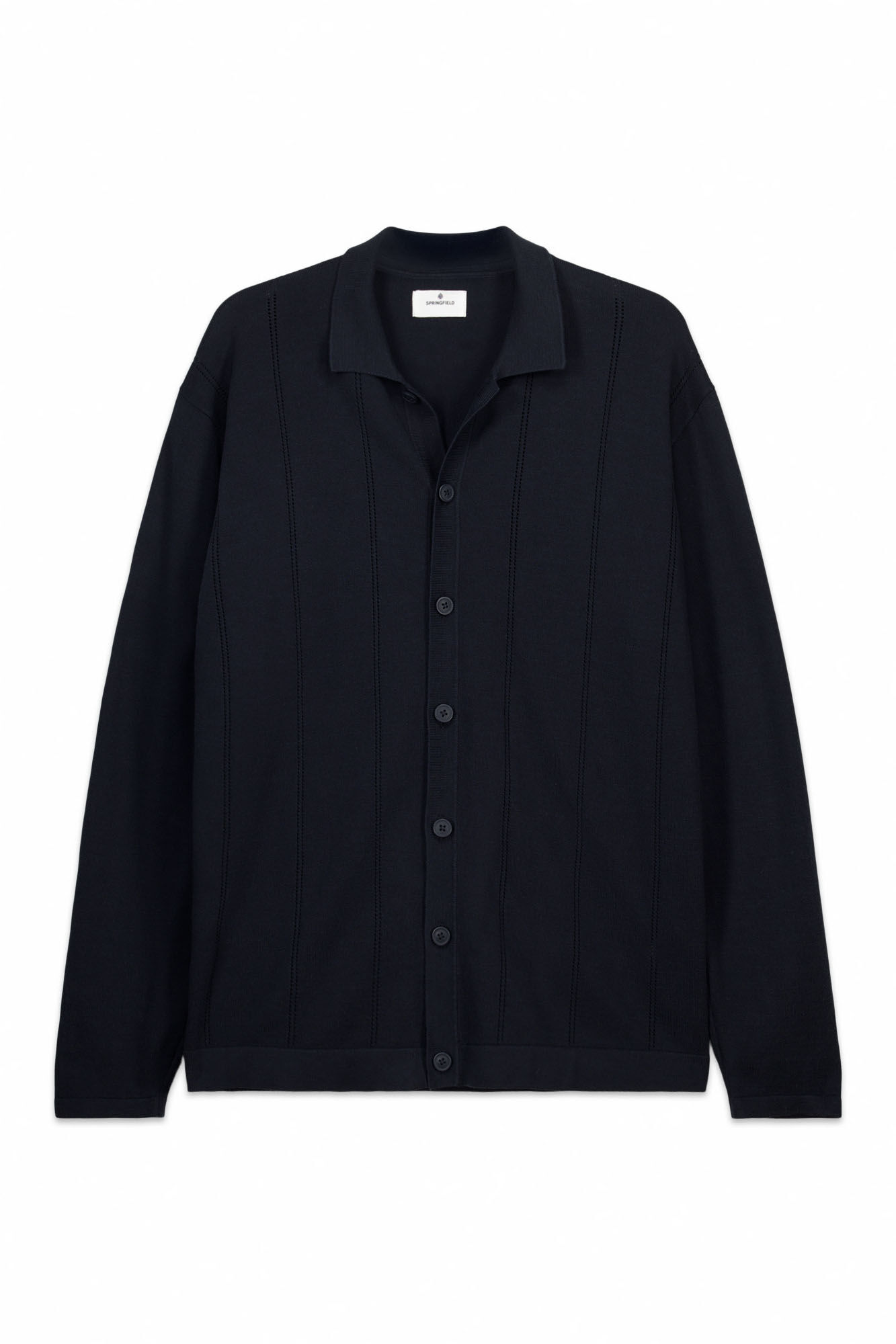 Springfield C&aacute;rdigan con cuello polo y botones marino