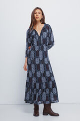 Springfield Vestido midi bohemio marino