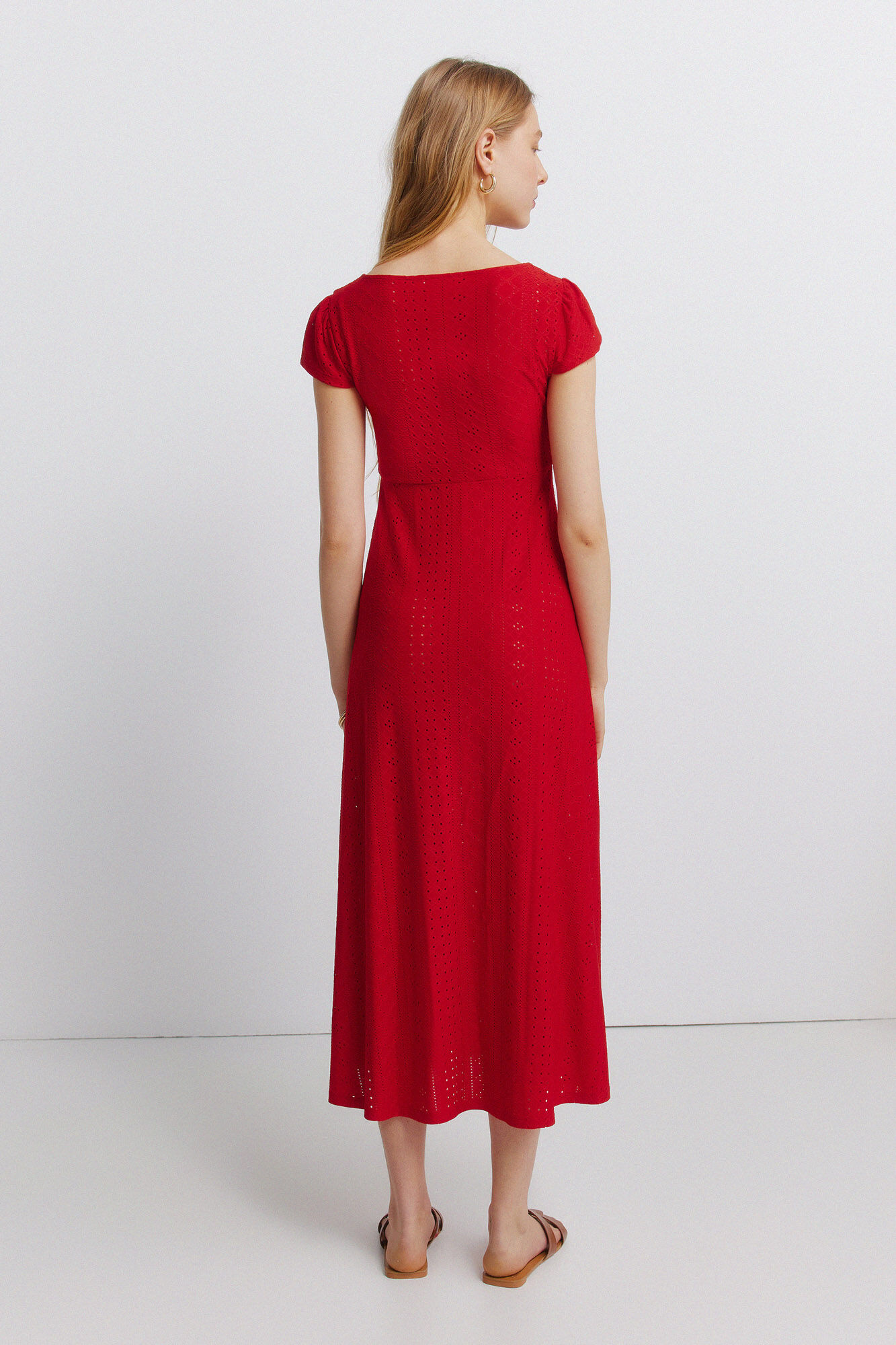 Springfield Vestido estampado de encaje rojo