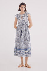 Springfield Vestido midi estampado lace café