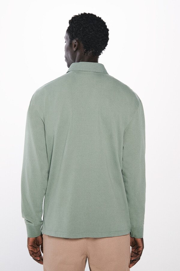 Springfield Polo manga larga lavado regular fit verde