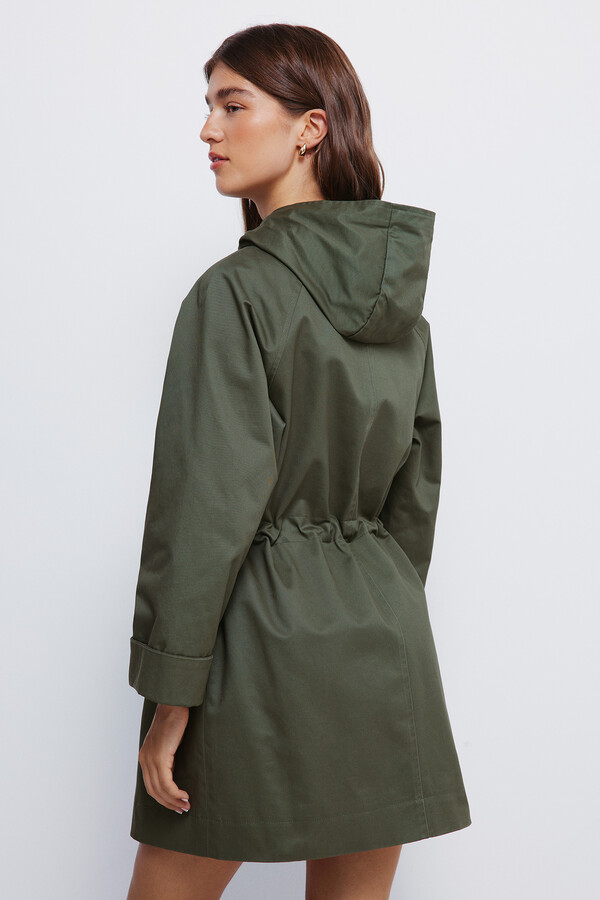 Springfield Parka con capucha de algodón khaki