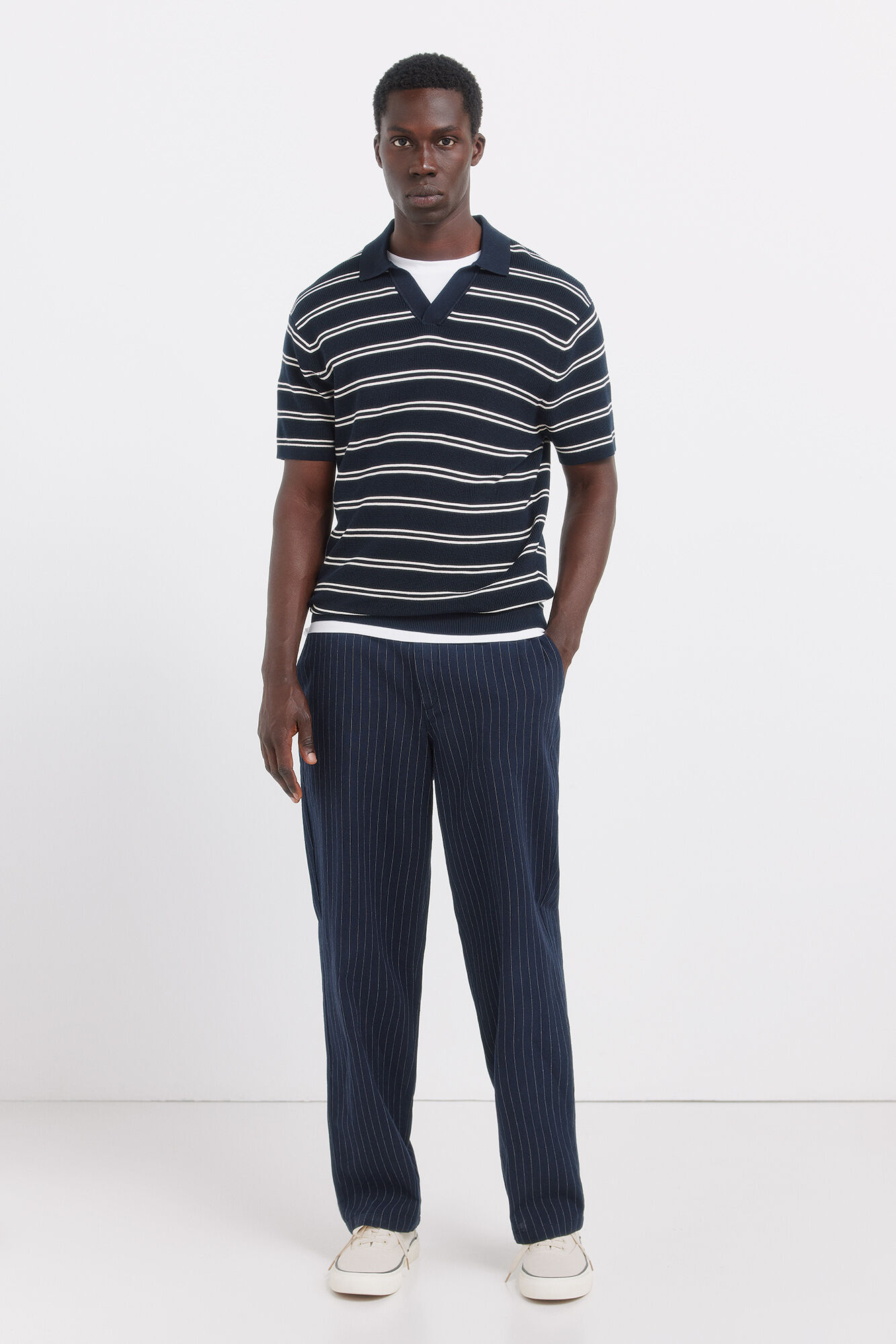 Springfield Polo de rayas m&uacute;ltiples azul