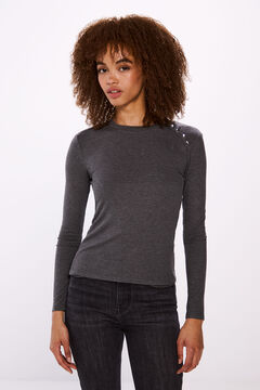 Springfield Playera botones sisa gris