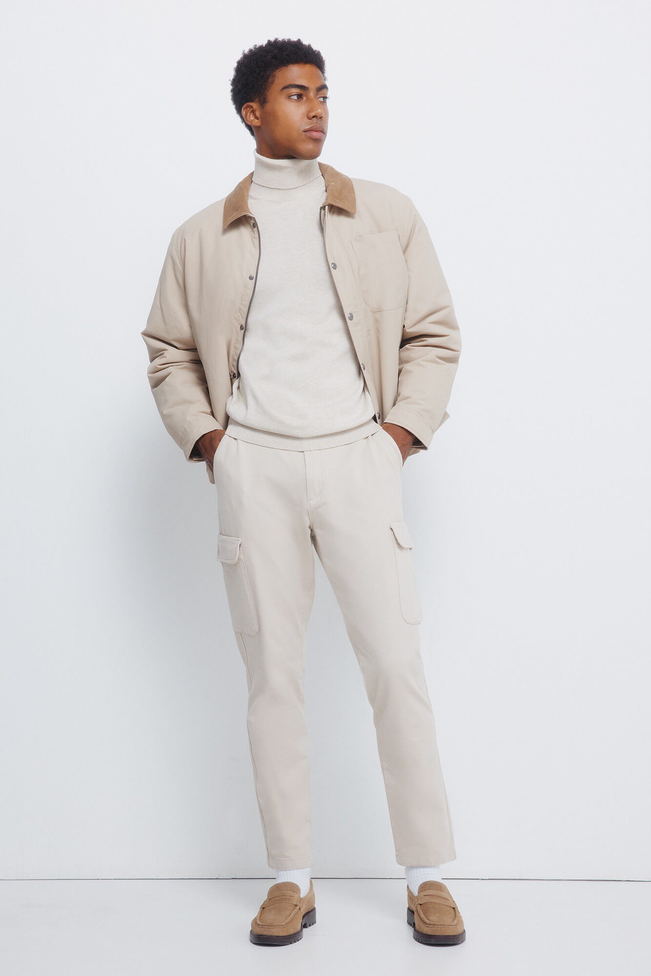 Springfield Jersey b&aacute;sico de cuello alto caf&eacute;