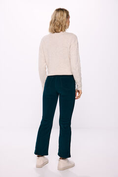 Springfield Pantalón pana kick flare verde