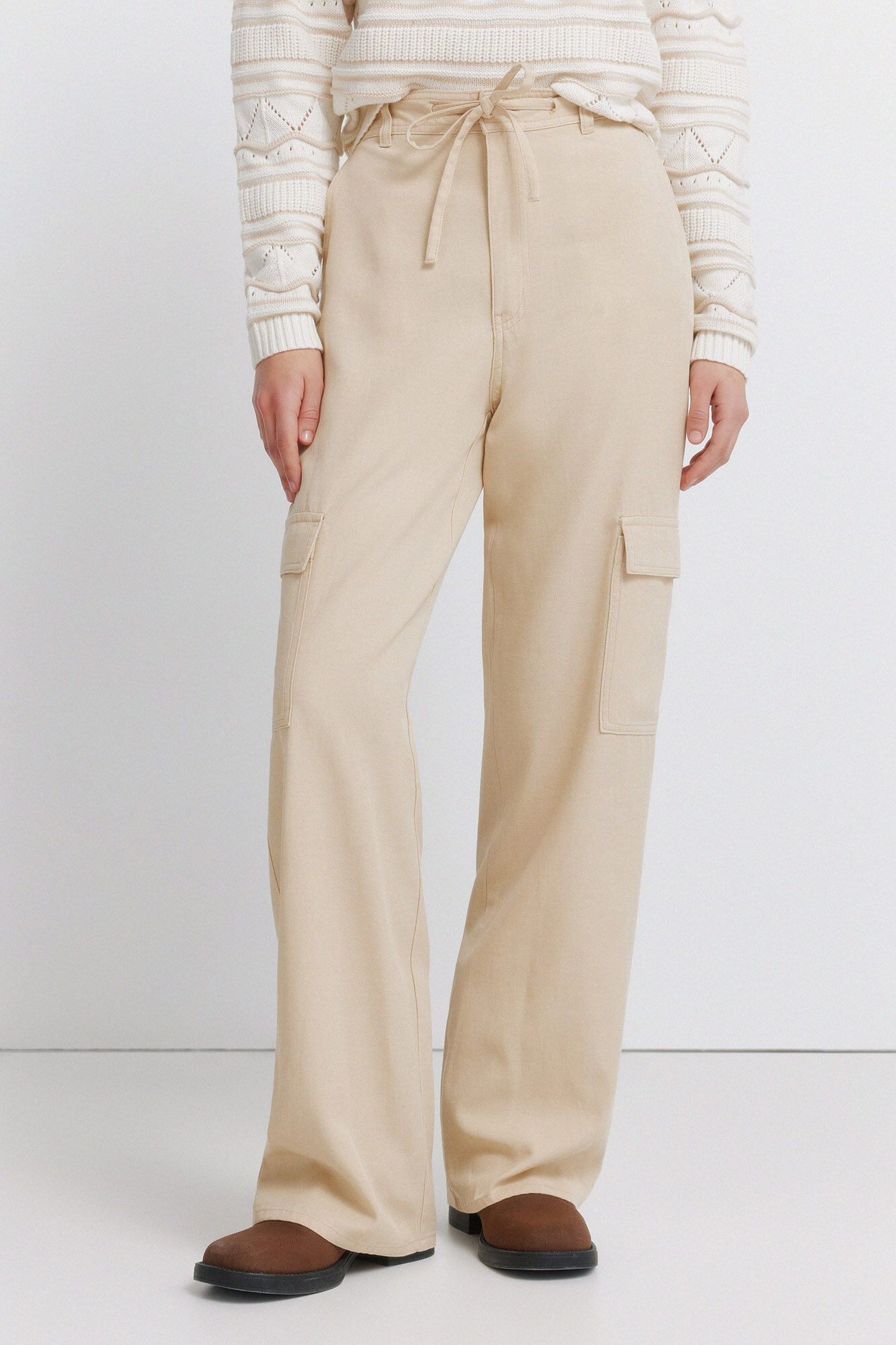 Springfield Pantal&oacute;n cargo de algod&oacute;n beige