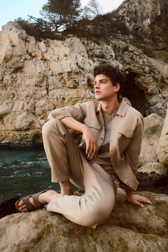 Springfield Sobrecamisa rústica beige